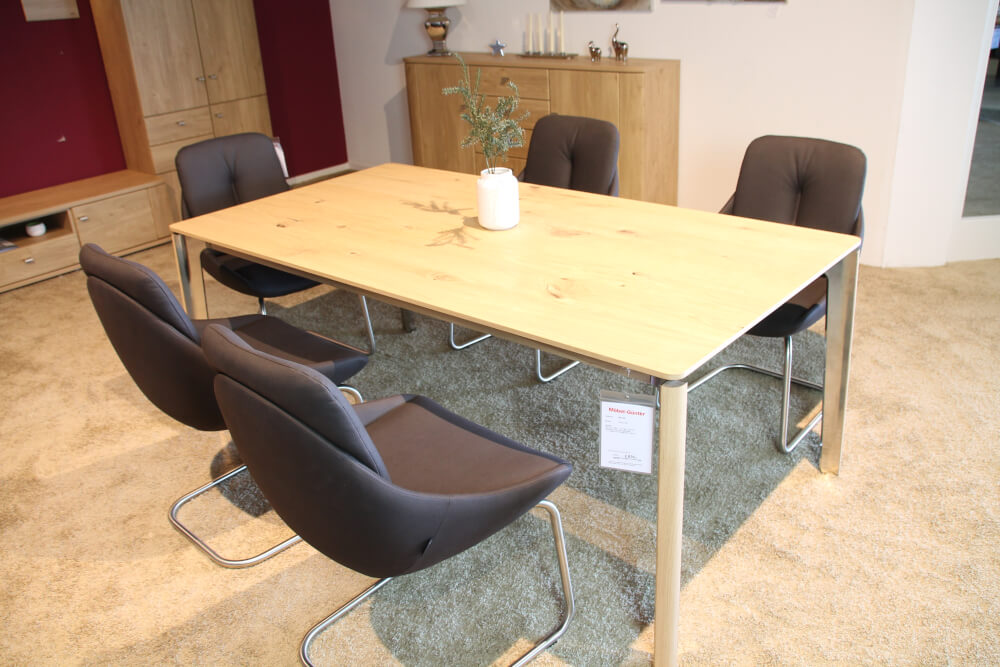 3774-1772 Esstisch Wildeiche mit Frontauszug     