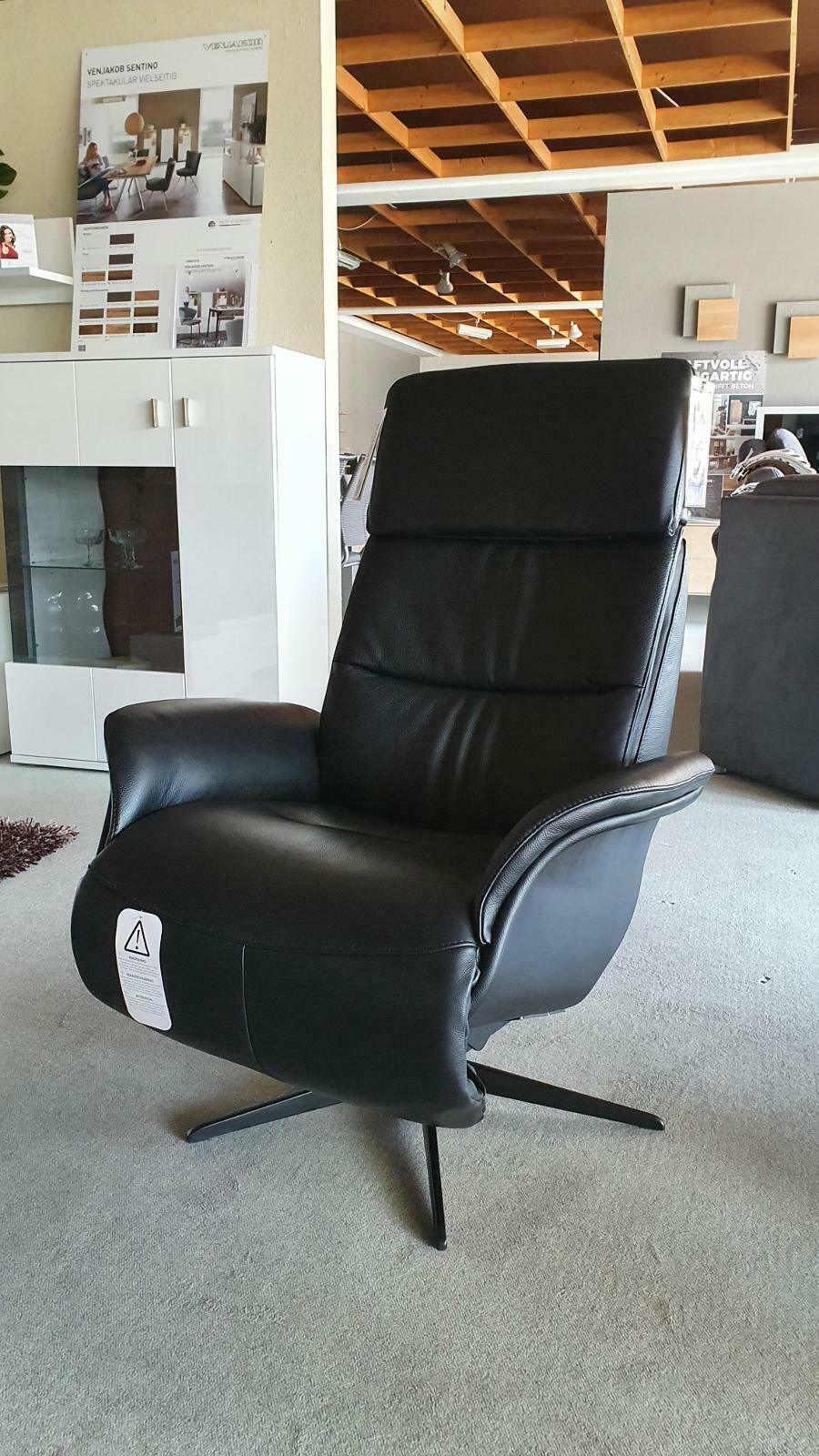 7611 - Relaxsessel in Dickleder schwarz 7611 - Relaxsessel in Dickleder schwarz