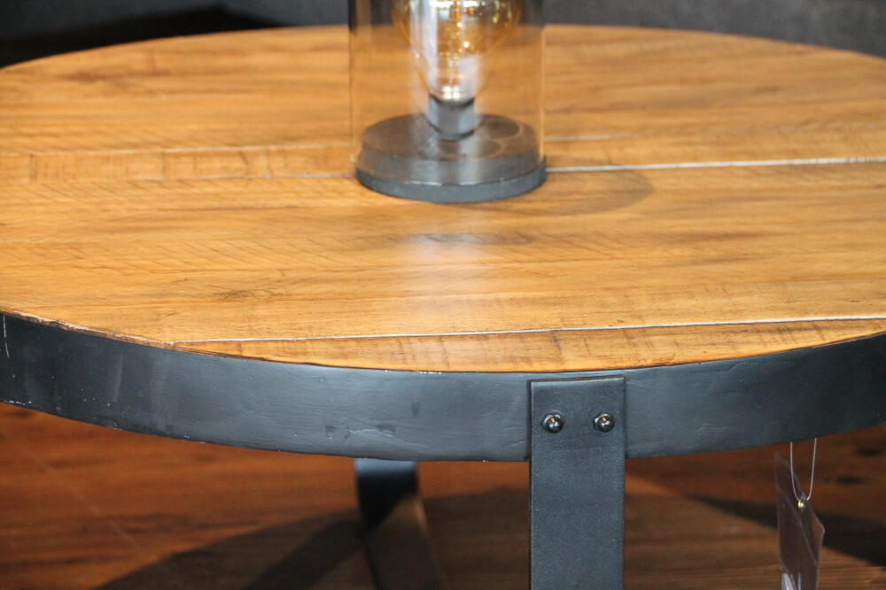 0287 - Couchtisch Rund, Eisen schwarz