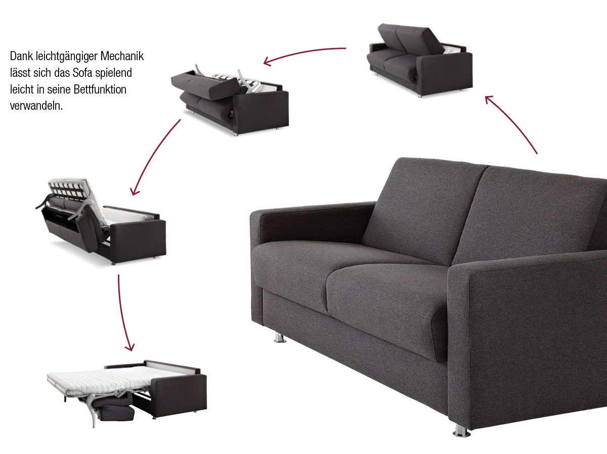 DIANA Schlafsofa Längsschläfer mit Matratze