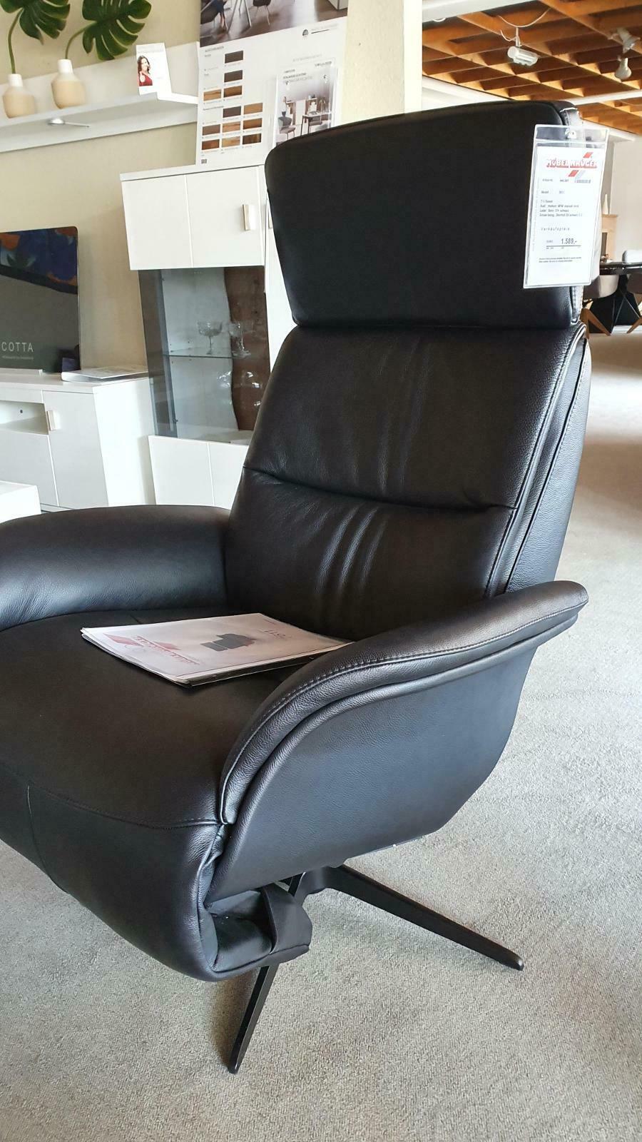 7611 - Relaxsessel in Dickleder schwarz 7611 - Relaxsessel in Dickleder schwarz