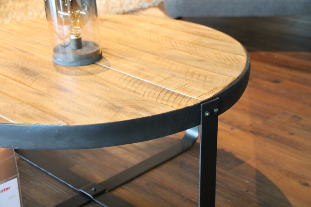 0287 - Couchtisch Rund, Eisen schwarz